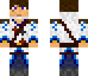 white blue robed adventurer no hood
