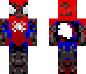 half normal and black spiderman