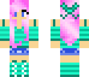 teal and pink girl