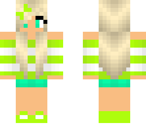 blonde girl green