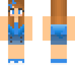 sky blue girl with dip-dye