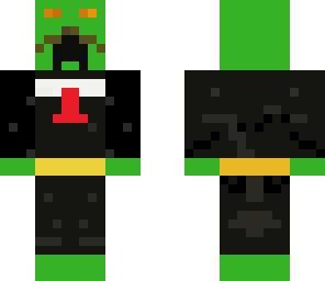 creeper with a mustache and tux and no shoes