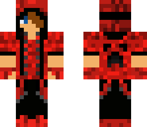 red shirt guy with blue eye