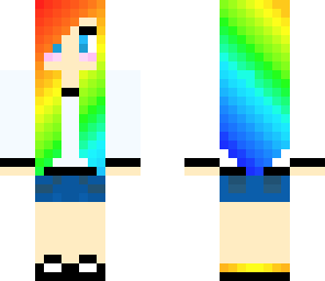 edited rainbow hair girl