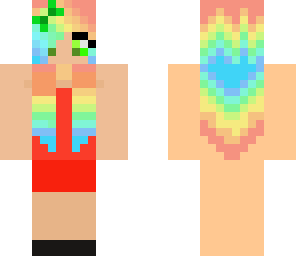 edited rainbow hair girl template