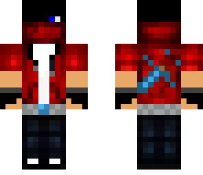 masked red hoodie