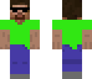 green steve with glasses