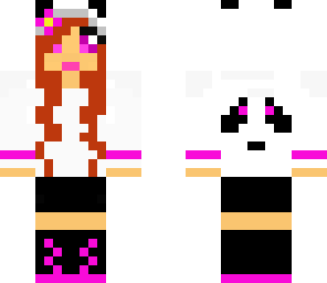 pink flower panda girl