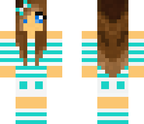 blue stripped girl