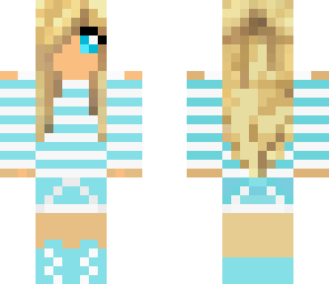 blue striped girl