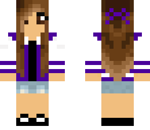 purple letterman jacket girl