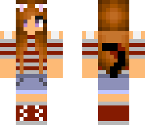 cute stripy red cat girl