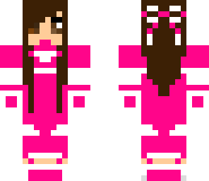 costum pink girl with white cow face