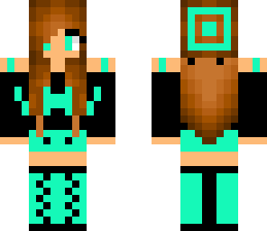 teal mustache girl