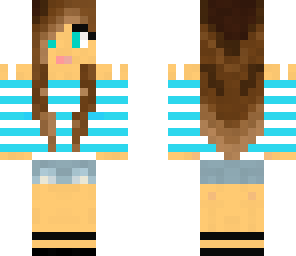striped blue girl 1