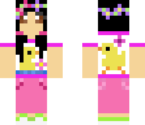 girl with a ducky shirt and pigtails