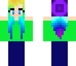 rainbow hair with purple beanie