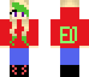 green hair cool clothes
