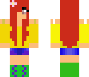 red hair with flower