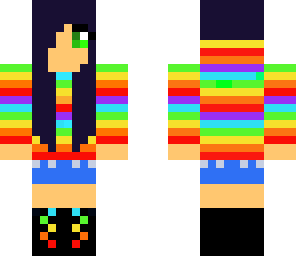 rainbow hoodie girl