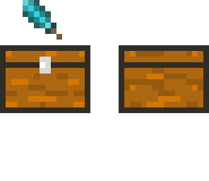 minecraft chest and weird weapon
