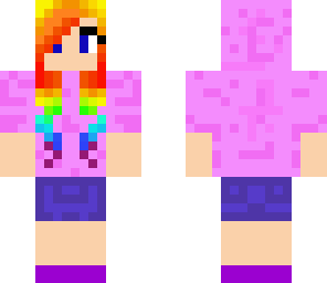 girl with rainbow hair and hoodie