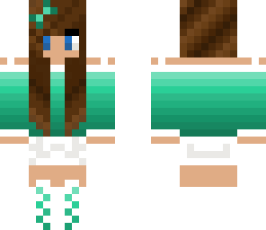 green cute girl