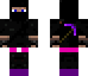 purple and pink ninja with pickaxe