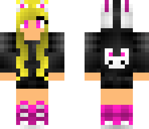 pink hoodie bunny girl