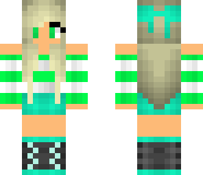 cute cyan and green girl
