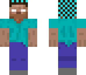 herobrine with blue chain helm and no mouth