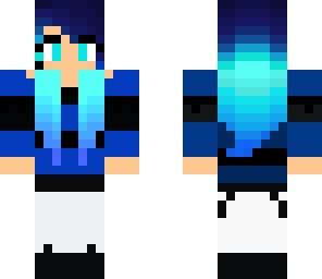 blue haired wolf girl