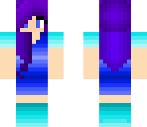 violet hair girl in blue