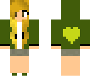 green girl with heart
