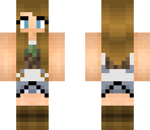 mc girl with grass block shirt