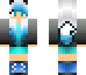 ice cat gal with tail