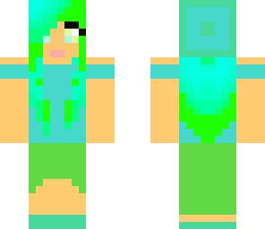 blue and green girl