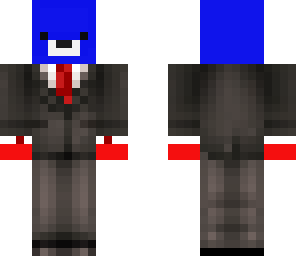 red bear in a suit