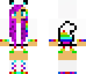 purple hair rainbow fox girl