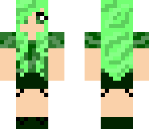 green cute girl