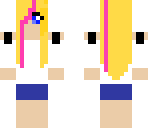 plain girl with pink hair extension
