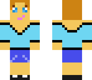 a girl in blue
