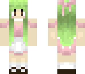 pink dress and apron