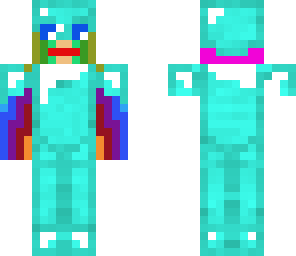 rainbow guy wearing diamond armor