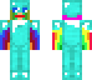 improved rainbow dude with diamond armor