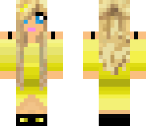 blonde yellow girl in prom dress