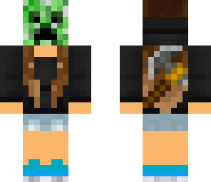 cool girl with creeper mask