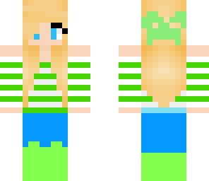 green top and blonde girl