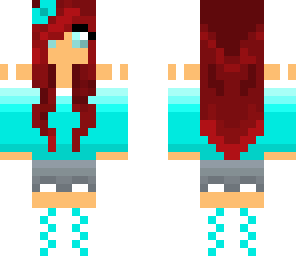 cute redhead girl with blue shaded top