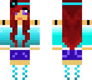 cute blue girl with red hair